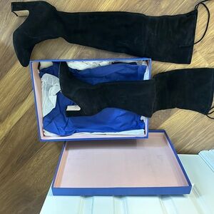 Stuart Weitzman Black Over-the-Knee Suede Boots